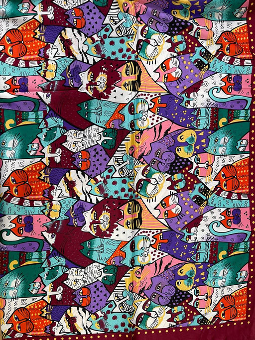 K13594 Платок 60/60 шелк искусственный БОРДОВЫЙ