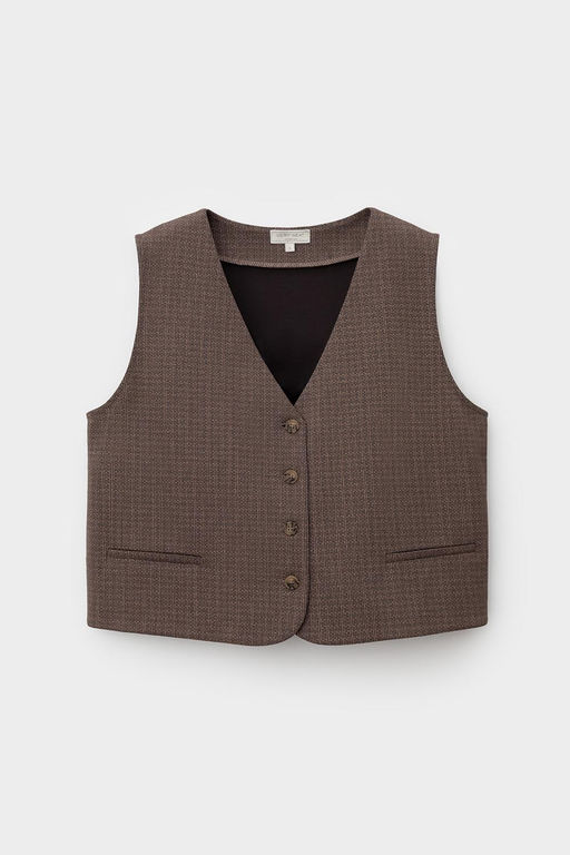 ЕВТ 3352/черный кофе,имитация текстиля жилет жен