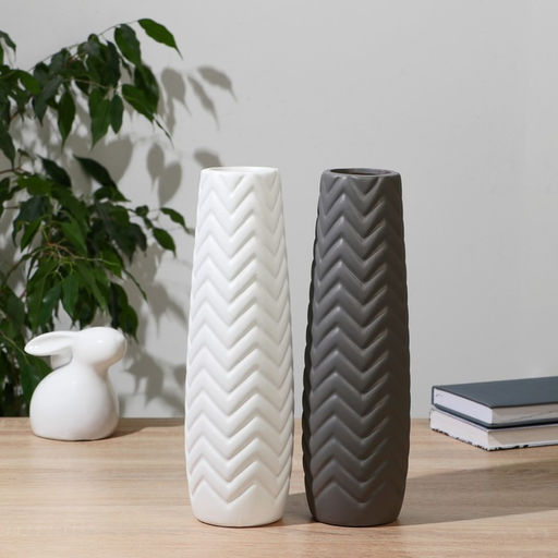 Ваза «Зигзаг», 7×10×33 см, керамика, МИКС