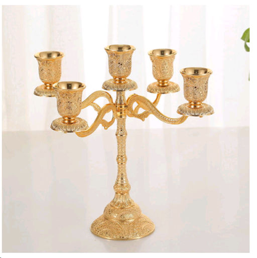 Подсвечник на 5 свечей золото 23 см / 305G /уп 48/ - ГалеонТрейд фото 4