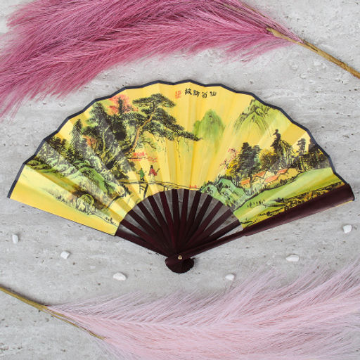 Веер 27 см / 622-9 /уп 5/600/бамбук,полиэстер - Галеонтрейд фото 2