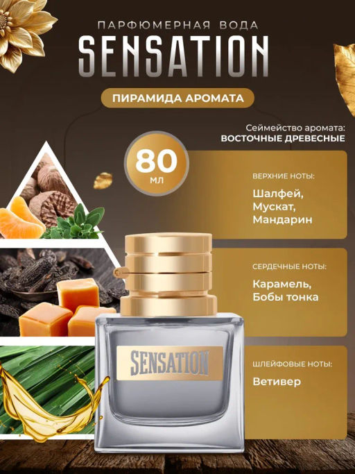 Dilis Парфюмерная вода для мужчин Sensation Сенсэйшн 80 мл  фото 3