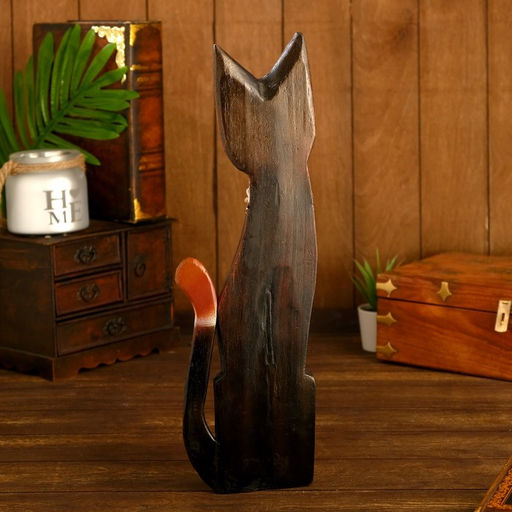 Фигура интерьерная «Кошка», 50 см, дерево