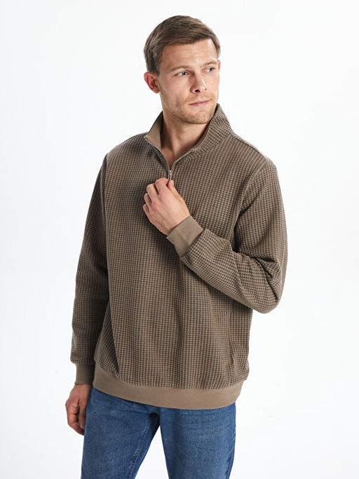 Dik Yaka Erkek Sweatshirt