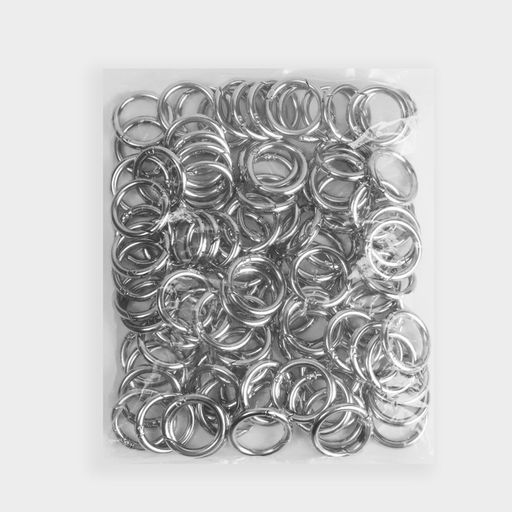 Цена за 100 шт. Кольцо-карабин, d=25/35 мм, толщина - 5 мм, цвет серебряный