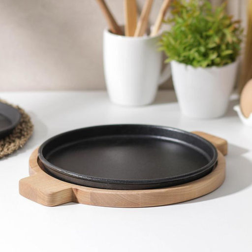 Подставка для сковороды деревянная Adelica, 30×24×1.8 см, внутренний диаметр 22 см, берёза