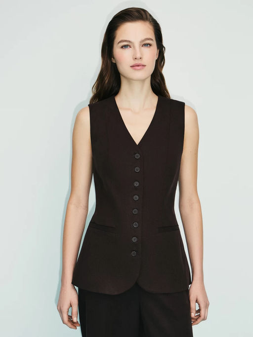 Приталенный жилет с вискозой в составе / Zarina