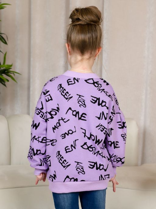 ТД023 Толстовка Оверсайз (лиловый) - Милаша фото 4
