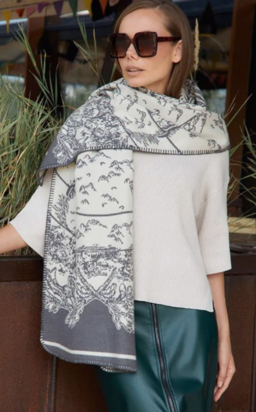 в СОСТАВЕ ШЕРСТЬ и КАШЕМИР Большой, мягкий, теплый однотонный двусторонний палантин. - Tantino фото 14