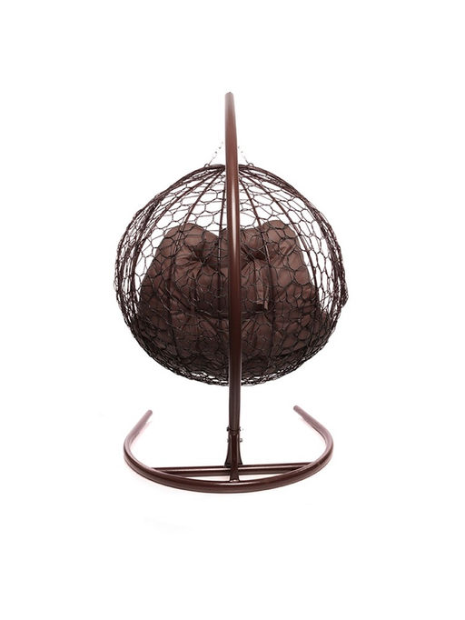 Кресло - кокон подвесное «Для двоих», 130×68×186 см, с искусственным ротангом, коричневое, с подушкой