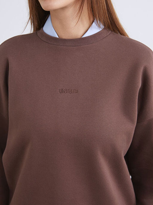 Nak??l? Oversize Kad?n Kal?n Sweatshirt