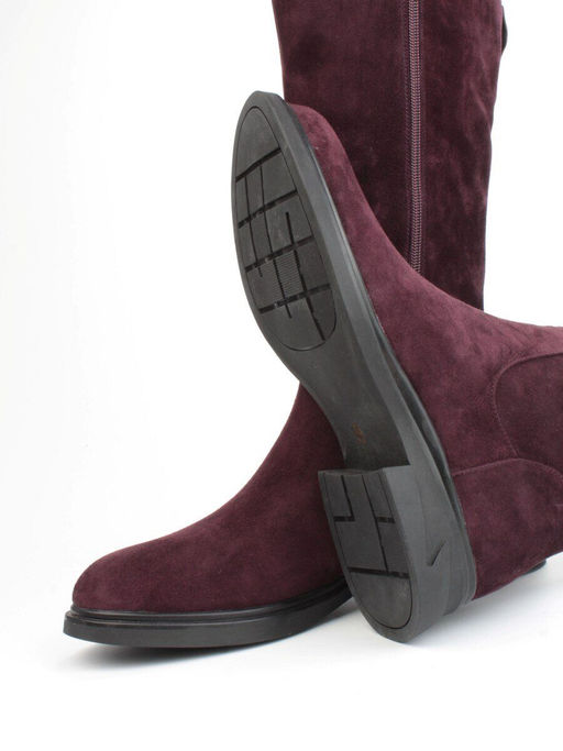 02-FJ632-2M BURGUNDY Сапоги зимние женские (натуральная замша, натуральный мех) - Фабричный китай фото 15