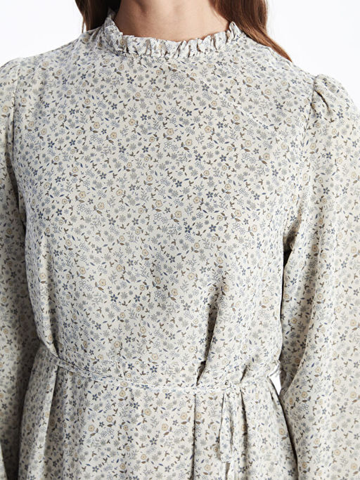 F?rf?rl? Dik Yaka ?i?ekli Elbise