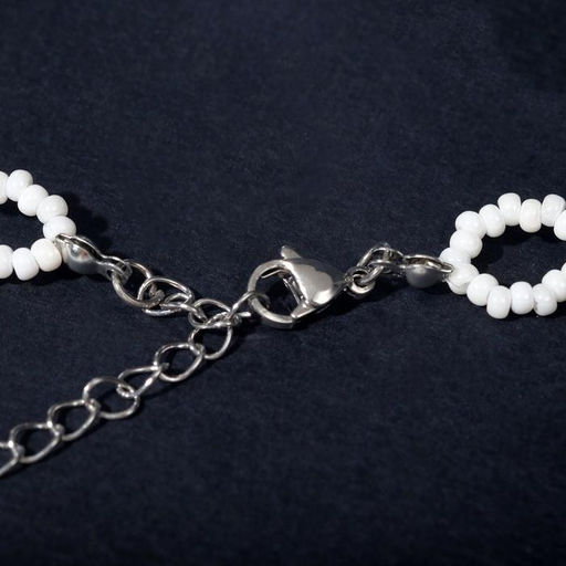 Чокер Жемчуг вышивка, цвет белый в серебре, 30 см - Queen fair фото 2