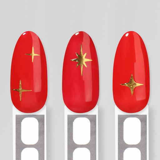 Цена за 2 шт. Наклейки для ногтей Звезда, объёмные, фольгированные, цвет золотистый - Qf фото 7