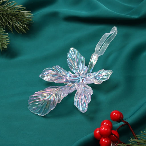 Цена за 2 шт. Ёлочная игрушка Зимнее волшебство. Волшебный листок, 118.2 см, прозрачный перелив  фото 3
