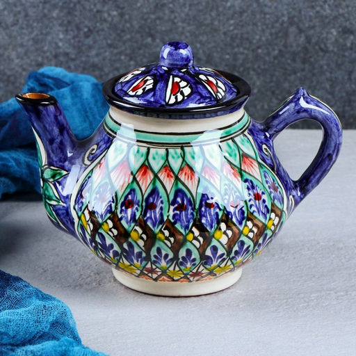 Чайник узбекский Риштанская Керамика, 700 мл, МИКС