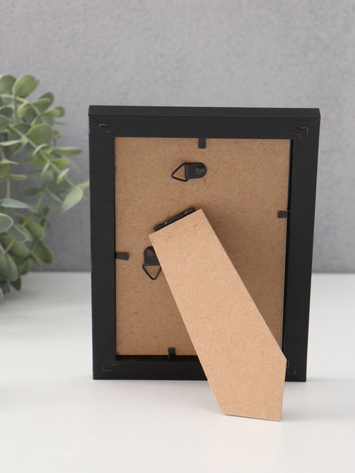 Фоторамка для фото 10×15 см, с паспарту (7×10 см), Anna, МДФ, чёрный (пластиковый экран)