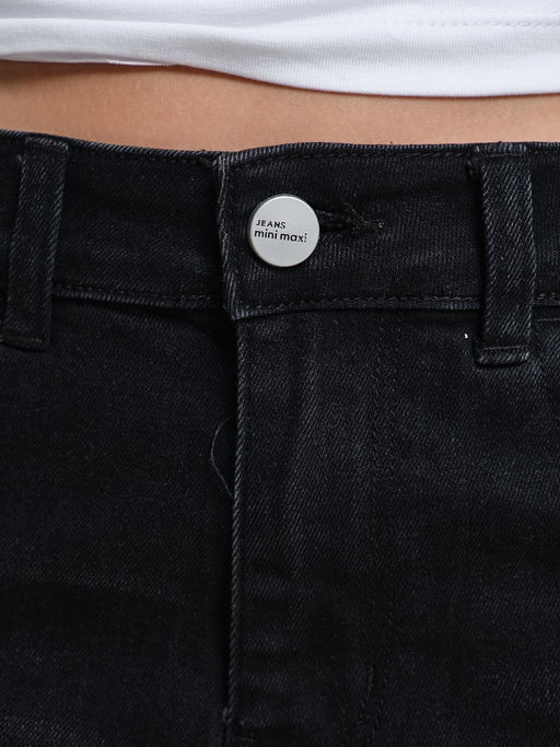 Черные джинсы для девочки 33-1038 черный - Mini maxi фото 4