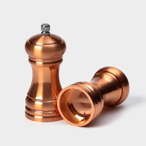 Набор мельниц для соли и перца Доляна, 2 шт., 10×5×10 см, цвет бронзовый