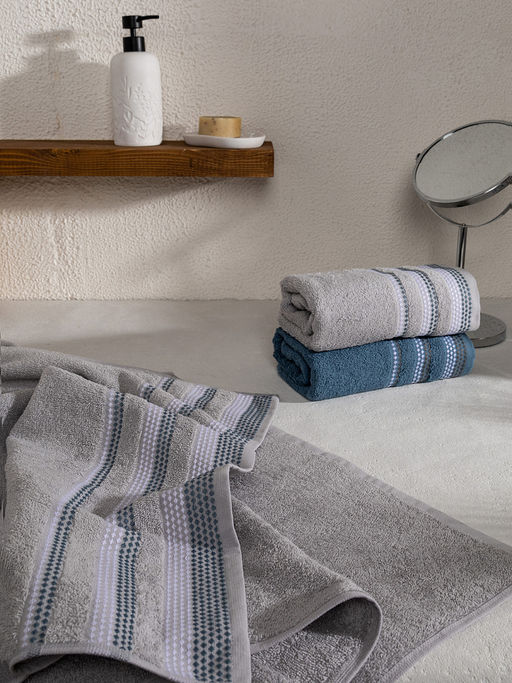 Полотенце махровое 70x140 темно-серый махровая ткань - Lucky фото 6