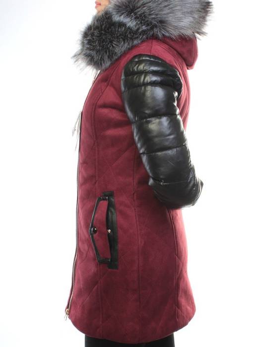 5137 BURGUNDY Парка женская зимняя (150 гр синтепон, искусственный мех)
