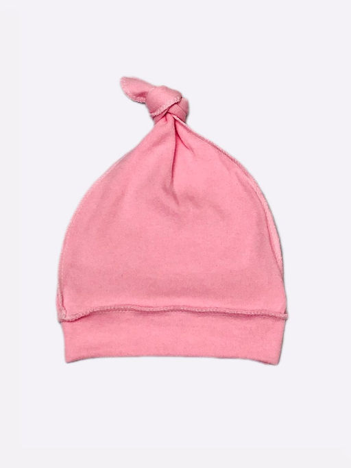Шапочка интерлок-пенье на завязках узелок, арт.FC-SH010-ITpk, швы наружу, цвет розовый