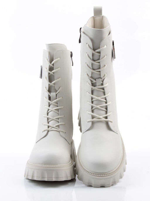 04-PAX27-2Z MILK Ботинки зимние женские (натуральная кожа, 100% шерсть)