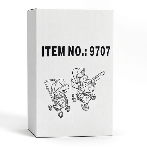 Коляская кукольная металлическая, прогулочная, с корзиной, серо-зеленая