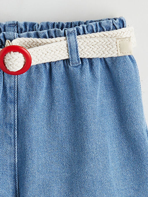 Beli Kemerli K?z ?ocuk Jean ?ort