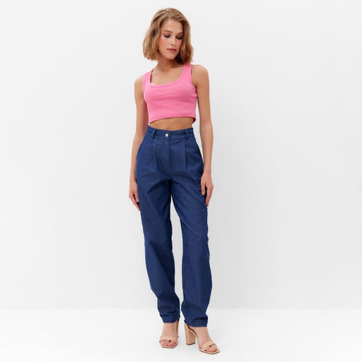 Цена за 2 шт. Топ женский в рубчик MINAKU: Basic line, ярко-розовый, размер 48