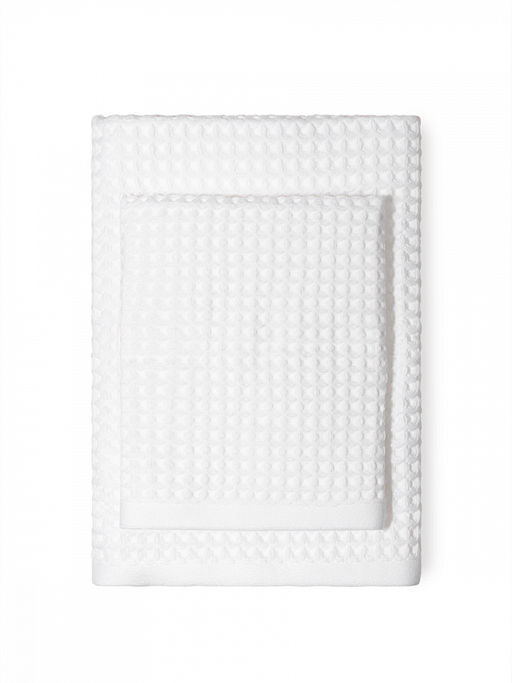 Набор полотенец вафельных 2шт 70x140, 50x90 белый вафельное полотно - Denastia фото 2