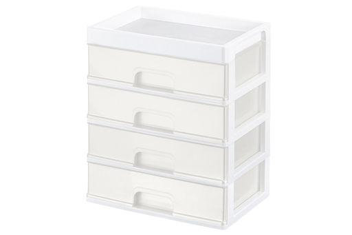 Органайзер для мелочей 4 ящика 25,8*17,8*29,2 см белый/перламутр (модель 340406) - Elan gallery фото 3