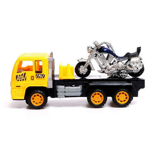 Грузовик радиоуправляемый Эвакуатор, с мотоциклом, работает от батареек, МИКС - Автоград фото 2