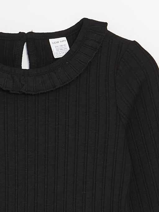 Bisiklet Yaka Uzun Kollu K?z Bebek Ti??rt