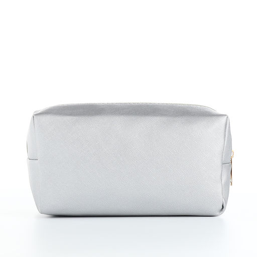 Косметичка женская на молнии, маленькая, объёмная, серебряная - Simaland фото 2