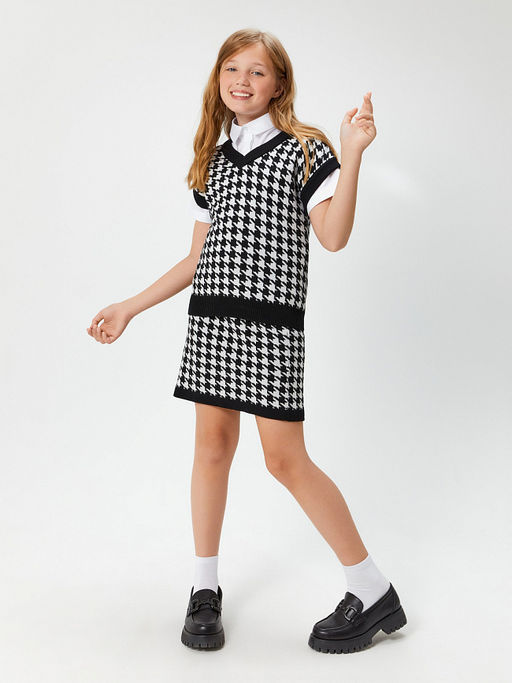 ACOOLA / Жилет детский для девочек Jimmy черно-белый фото 3