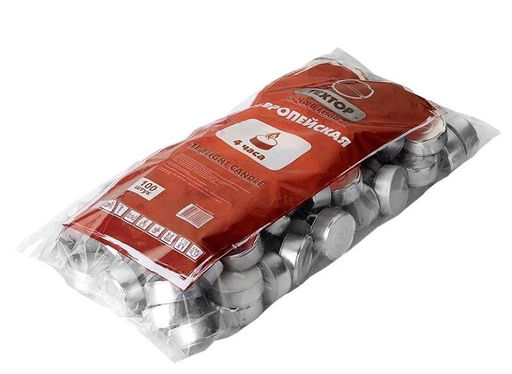 Свеча в гильзе белая, парафин набор 100 штук, D 4см - Family фото 2