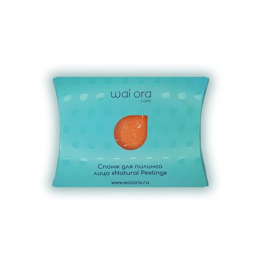 Спонж для пилинга лица Natural Peeling (Персиковый) - Wai ora фото 8