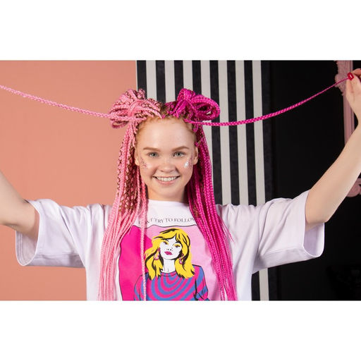 SIM-BRAIDS Афрокосы, 60 см, 18 прядей (CE), цвет фиолетовый/розовый/белый(#FR-25) - Queen fair фото 4