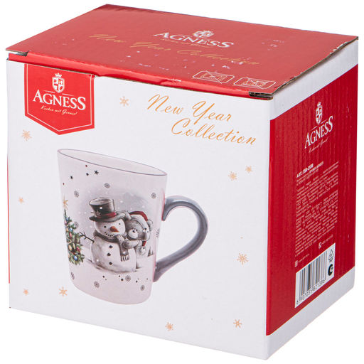 КРУЖКА AGNESS С НОВЫМ ГОДОМ! 400 МЛ (КОР=24ШТ.)  фото 2