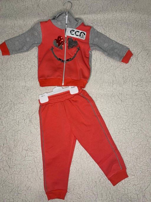 Костюм на флисе________НЕЖНО-РОЗОВЫЙ_ТУРЦИЯ. Коллекция "Сердца"