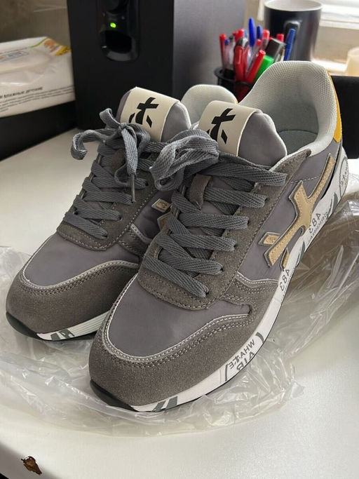 03-A1037-3 GRAY Кроссовки мужские (натуральная замша, текстиль) - No name фото 12