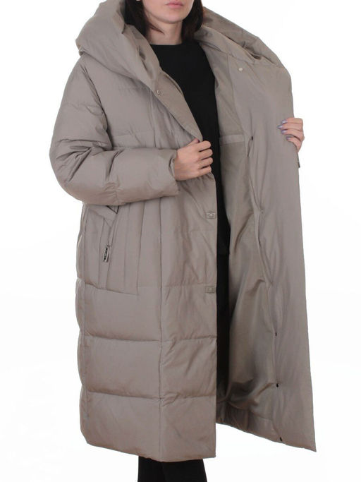 A625 GRAY/BEIGE Пальто зимнее женское (200 гр. био-пух)
