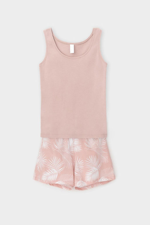 Е 20039/24/дымчатая роза,листья пальмы пижама жен