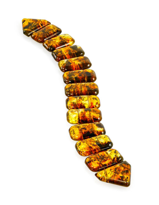 Ленточные чётки из формованного янтаря