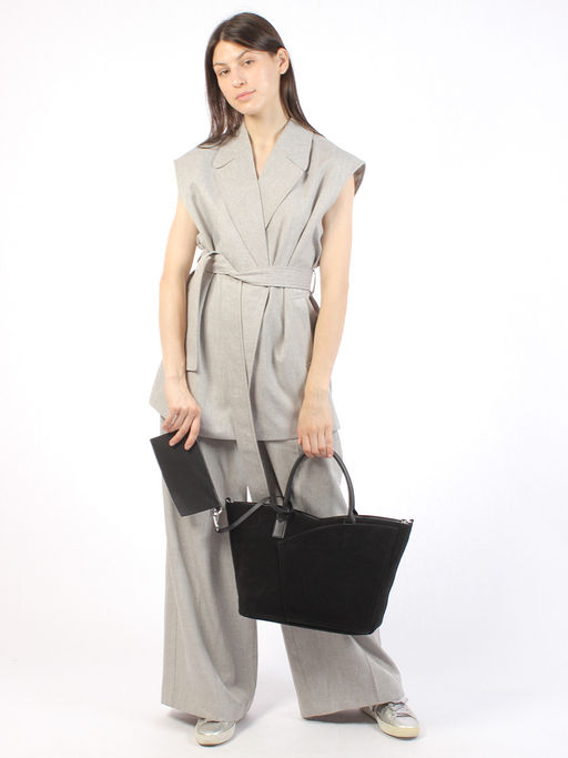 LACCOMA сумка C1059-F-черный натуральная замша, натуральная кожа полиэстер  фото 7