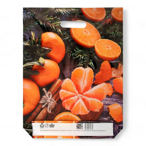 Цена за 50 шт. Пакет подарочный новогодний Аромат праздника, полиэтиленовый с вырубной ручкой, гл 40?31 см - Simaland фото 2