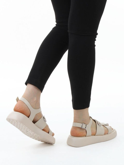 08-PET252-2 LT. BEIGE Босоножки женские (натуральная кожа)