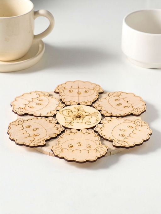 Подставка под горячее «Овечка» 19см, можжевельник, фанера